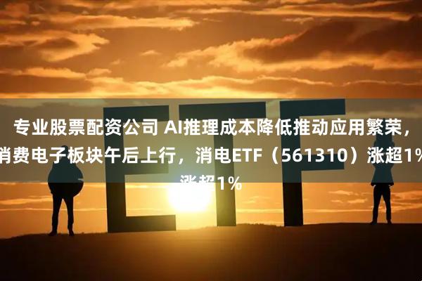 专业股票配资公司 AI推理成本降低推动应用繁荣，消费电子板块午后上行，消电ETF（561310）涨超1%