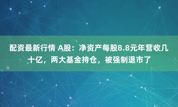 配资最新行情 A股：净资产每股8.8元年营收几十亿，两大基金持仓，被强制退市了